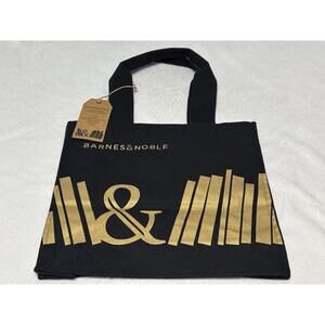 Barnes & Noble Books Black & Gold Tote Bag || NWT
